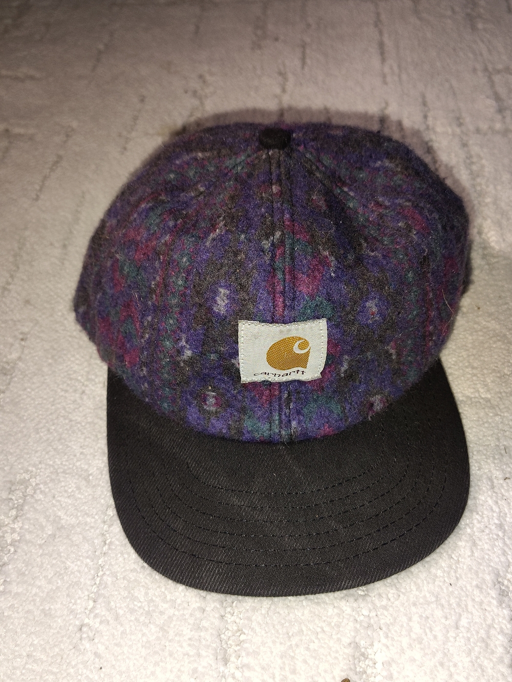 Carhartt Purple Multicolor Wool Cap with Black Brim